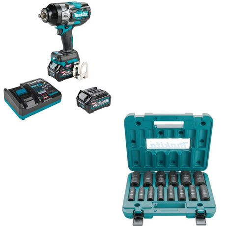 Makita GWT02D Impact Wrench Kit W/ FREE A-96372 Impact Socket Set