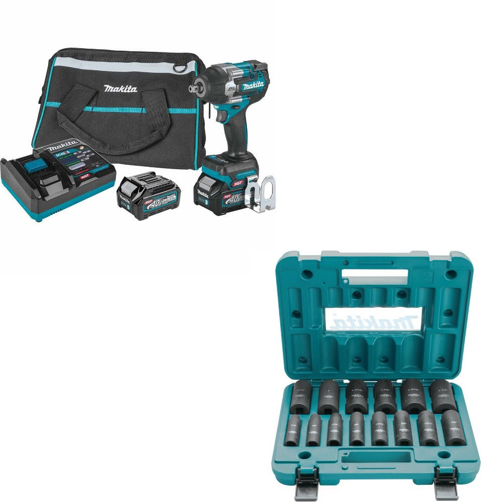 Makita GWT08D 1/2" Impact Wrench Kit W/ FREE Impact Socket Set