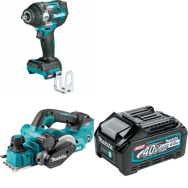 Makita GWT08Z Impact Wrench Kit W/ GPK01Z Planer and FREE BL4040 Battery