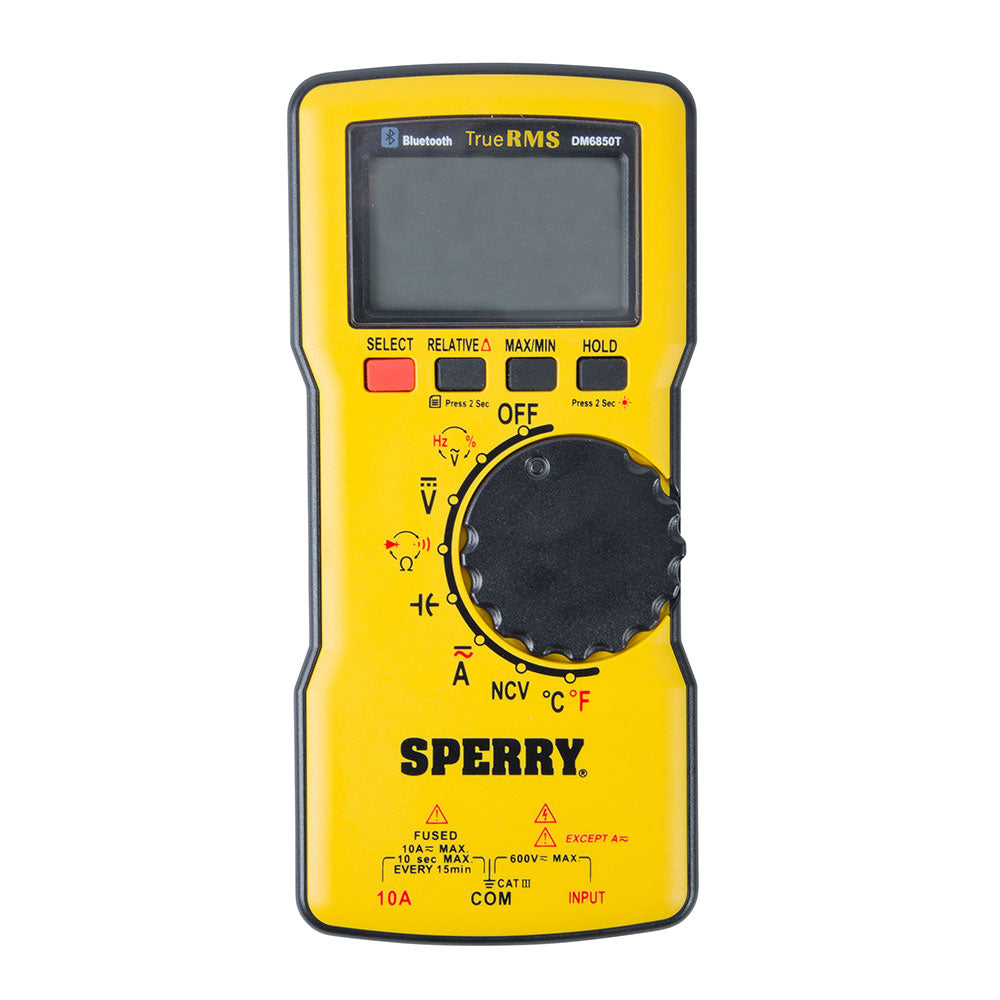 Sperry Instruments DM6850T Digital Multimeter TRMS Bluetooth Autoranging 600V AC/DC 10A