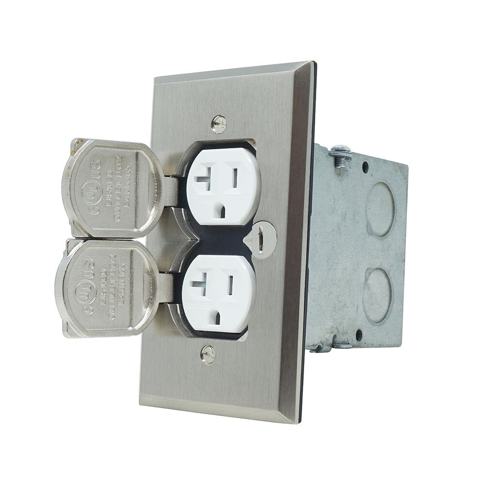Garvin FBCVSS-1TR-KIT Flush Single Gang Floor Box, 20A Tamper-Resistant Receptacle - 2