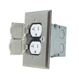 Garvin FBCVSS-1TR-KIT Flush Single Gang Floor Box, 20A Tamper-Resistant Receptacle - 2