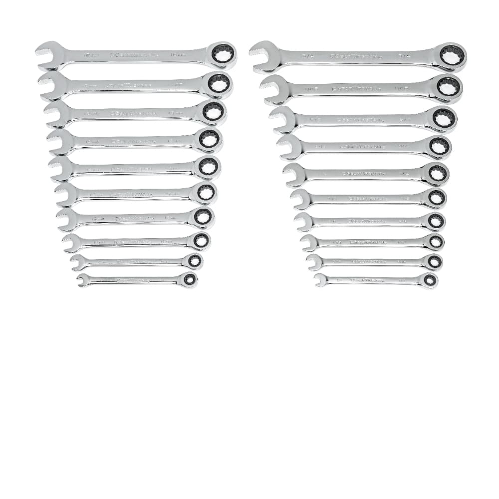 GearWrench 35720-06 20-Piece Set 12-Point Standard (SAE) and Metric Combination Ratchet Wrench Set - 2