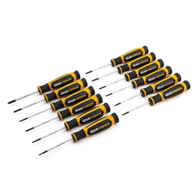 GearWrench 80057H 12 Pc. Phillips/Slotted/Torx Mini Dual Material Screwdriver Set