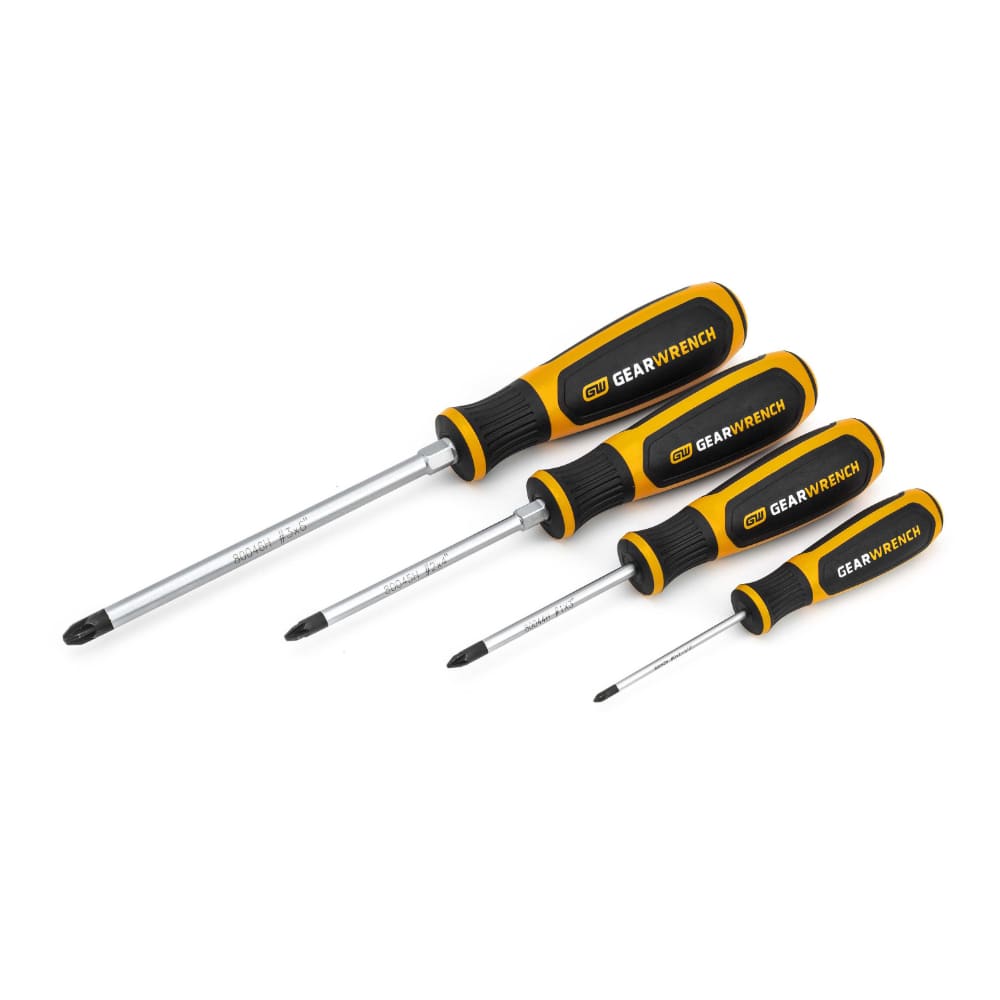 GearWrench 80061H 4 Pc. Pozidriv Dual Material Screwdriver Set