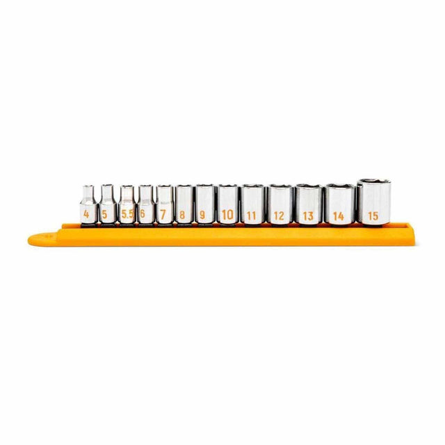 GearWrench 80302H 13 Piece 1/4" Drive 6 Point Metric Hi-Viz Socket Set