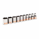 GearWrench 80303H 10 Piece 1/4" Drive 6 Point SAE Hi-Viz Socket Set - 3