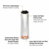 GearWrench 80305H 10 Piece 1/4" Drive 6 Point SAE Hi-Viz Deep Socket Set - 2