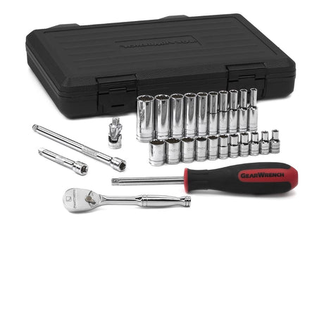 GearWrench 80313 26 Pc. 1/4" Drive 12 Point Standard SAE Mechanics Tool Set