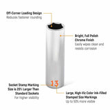 GearWrench 80554H 14 Piece 3/8" Drive 6 Point Metric Hi-Viz Deep Socket Set - 2