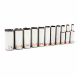 GearWrench 80555H 11 Piece 3/8" Drive 6 Point SAE Hi-Viz Deep Socket Set - 3