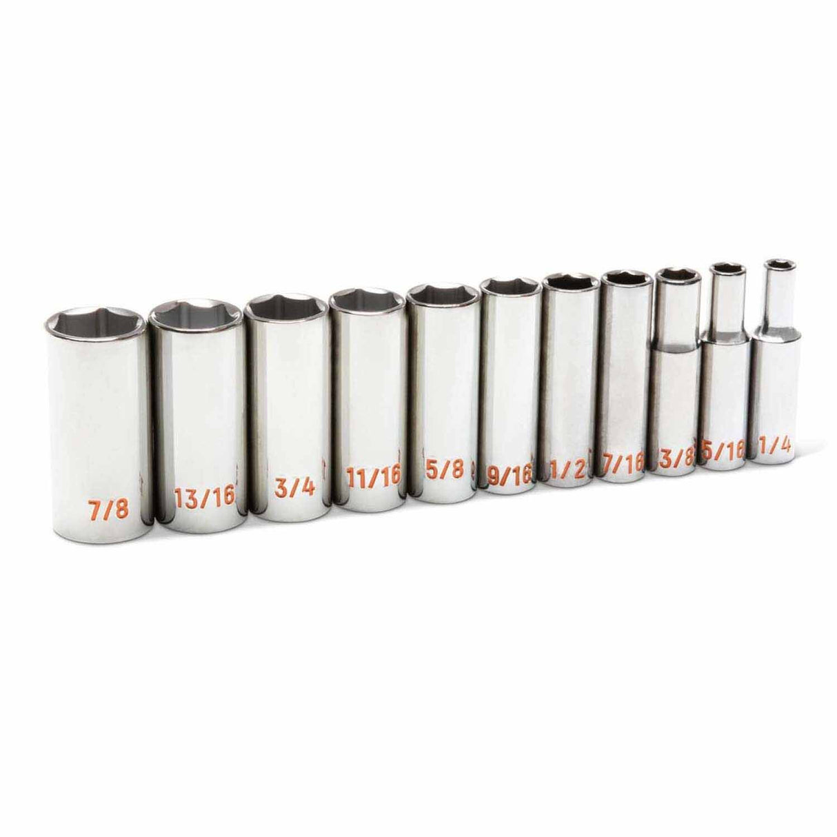 GearWrench 80555H 11 Piece 3/8" Drive 6 Point SAE Hi-Viz Deep Socket Set - 3