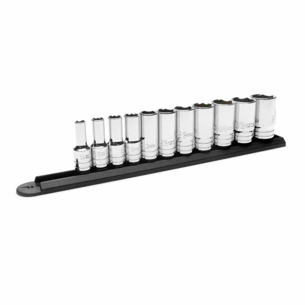 GearWrench 80555S-06 11 Piece 3/8" Drive 6 Point Mid Length SAE Socket Set - 4