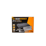 GearWrench 80557 21 Pc. 3/8" Drive 6 & 12 Point Standard & Deep SAE Mechanics Tool Set - 3