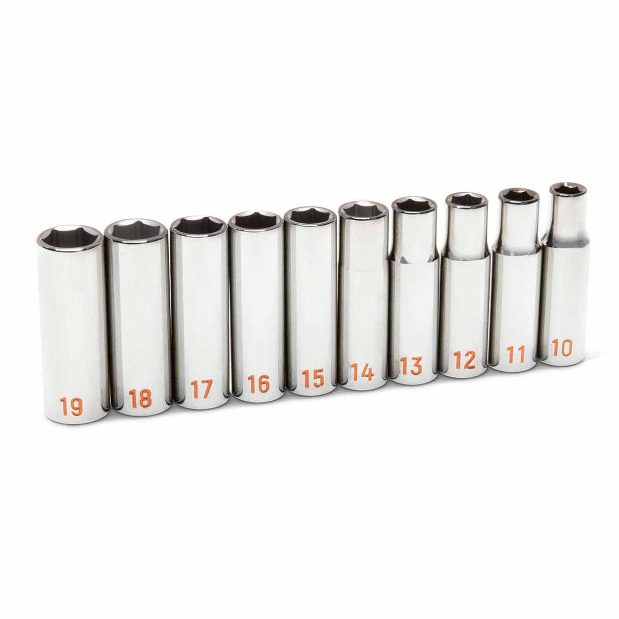 GearWrench 80704H 10 Piece 1/2" Drive 6 Point Metric Hi-Viz Deep Socket Set - 3