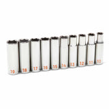 GearWrench 80704H 10 Piece 1/2" Drive 6 Point Metric Hi-Viz Deep Socket Set - 3