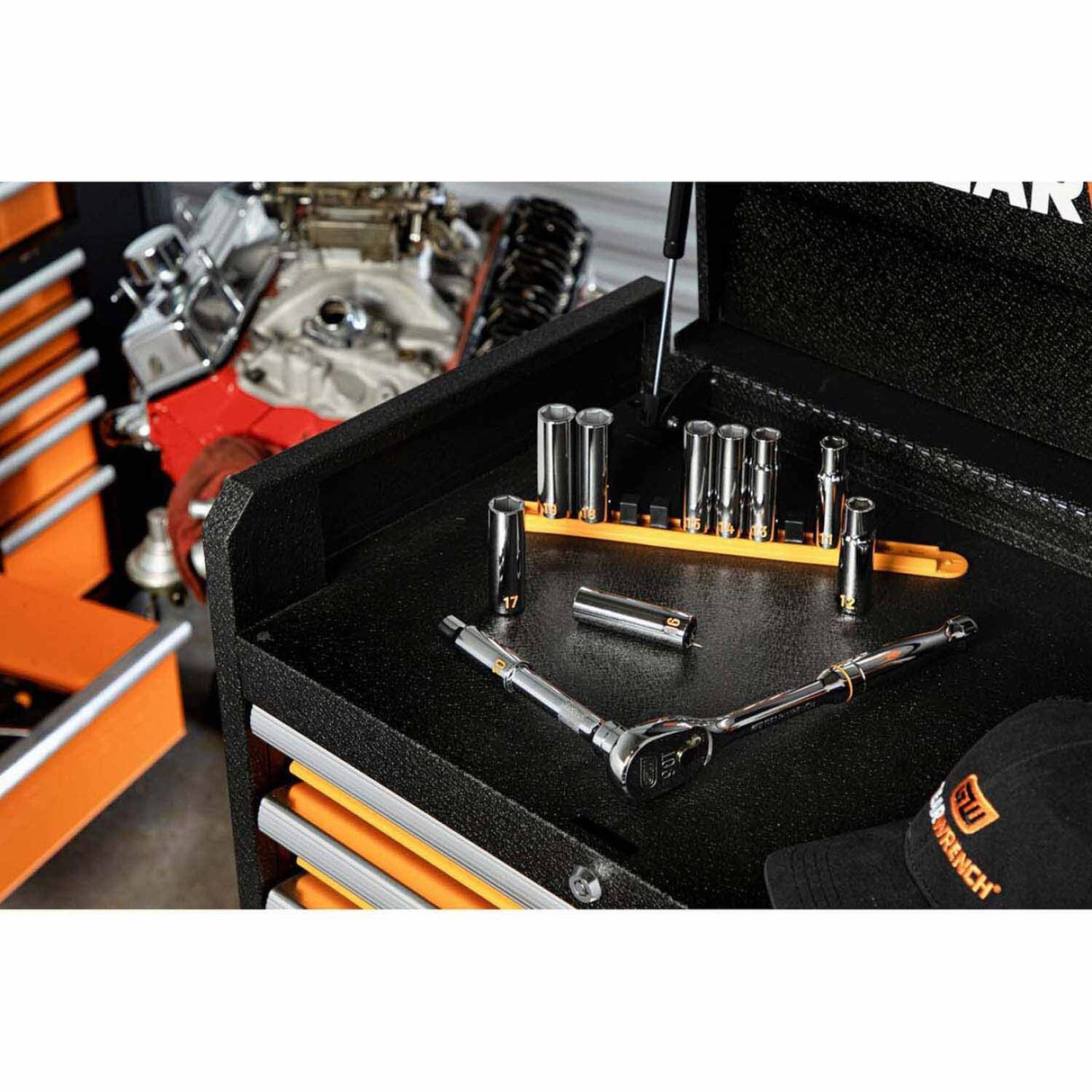 GearWrench 80704H 10 Piece 1/2" Drive 6 Point Metric Hi-Viz Deep Socket Set - 8