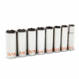 GearWrench 80705H 8 Piece 1/2" Drive 6 Point SAE Hi-Viz Deep Socket Set - 3