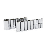 GearWrench 80733 14 Pc. 1/2" Drive 6 Point Deep SAE Socket Set