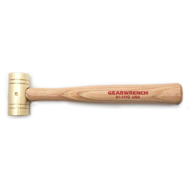 GearWrench 81-111G 1 lbs Brass Hammer with Hickory Handle