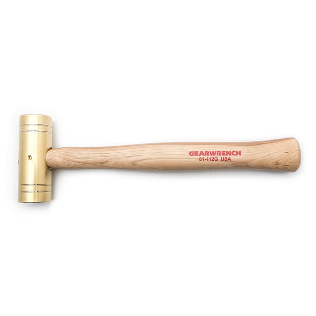 GearWrench 81-112G 2 lbs Brass Hammer with Hickory Handle