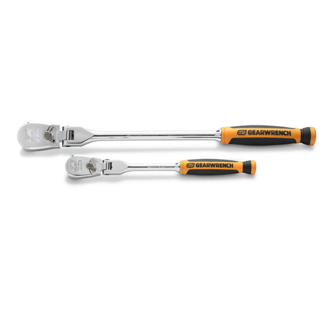 GearWrench 81204XP 2 Pc. 1/4" and 3/8" Drive 120XP Dual Material Flex Head Teardrop Ratchet Set