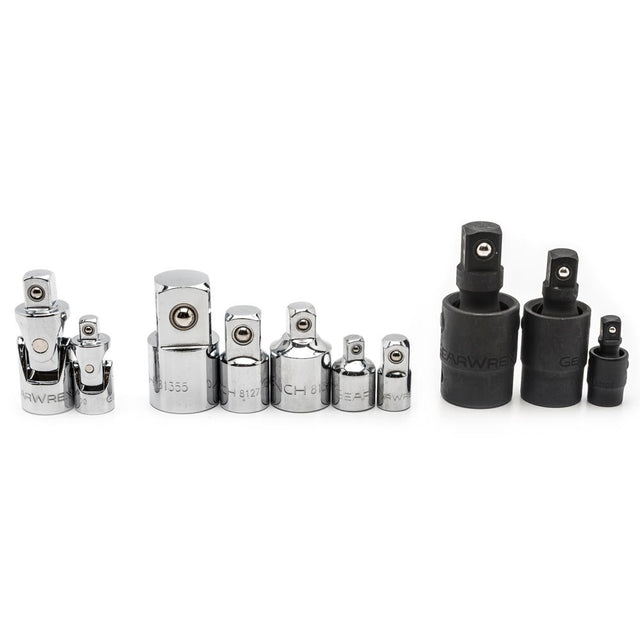 GearWrench 81205 10 Pc. 1/4", 3/8" & 1/2" Drive Universal Joint and Adapter Set