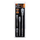 GearWrench 81230T 4 Pc. 1/4", 3/8" & 1/2" Drive 90-Tooth Flex Head Teardrop Ratchet Set - 5