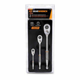 GearWrench 81310T 3 Pc. 1/4", 3/8" and 1/2" Drive 90-Tooth Quick Release Teardrop Ratchet Set - 3