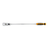 GEARWRENCH 81372T 1/2 Inch Drive 90-Tooth Locking Flex Head Teardrop Ratchet, Dual Material Grip, 24 Inch Length