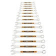 GearWrench 81901H Hi-Viz 12 Point SAE Long Pattern Combination Wrench Set with Rack (15 Piece)