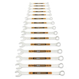 GearWrench 81901H Hi-Viz 12 Point SAE Long Pattern Combination Wrench Set with Rack (15 Piece)