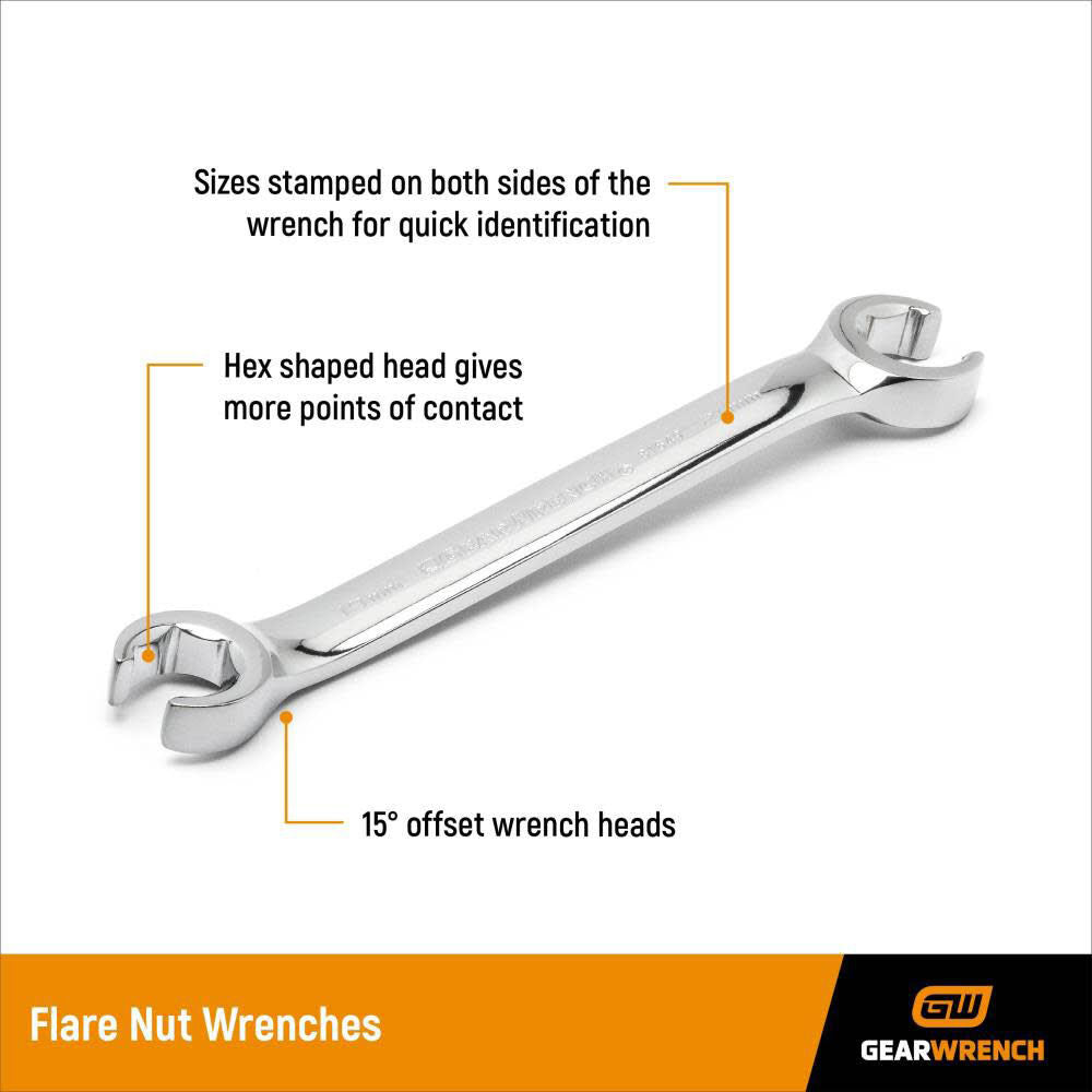 GearWrench 81906 6 Pc. Flare Nut Metric Wrench Set - 2