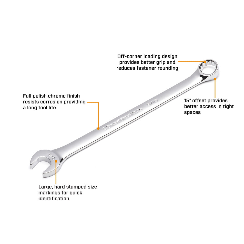 GearWrench 81919 44 Pc. 12 Point Long Pattern Combination SAE/Metric Wrench Set - 2