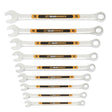 GearWrench 81932H 12 Point Metric Hi-Viz Long Pattern Combination Wrench Set with Tool Roll (9 Piece)