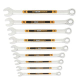 GearWrench 81932H 12 Point Metric Hi-Viz Long Pattern Combination Wrench Set with Tool Roll (9 Piece)