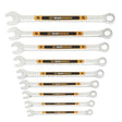 GearWrench 81932H 12 Point Metric Hi-Viz Long Pattern Combination Wrench Set with Tool Roll (9 Piece)
