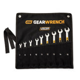 GearWrench 81932H 12 Point Metric Hi-Viz Long Pattern Combination Wrench Set with Tool Roll (9 Piece) - 5