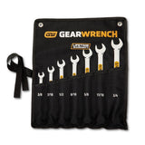 GearWrench 81933H 12 Point SAE Hi-Viz Long Pattern Combination Wrench Set with Tool Roll (7 Piece) - 5
