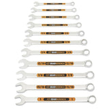 GearWrench 81934H 12 Point SAE Hi-Viz Long Pattern Combination Wrench Set with Tool Roll (11 Piece Set)