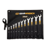 GearWrench 81934H 12 Point SAE Hi-Viz Long Pattern Combination Wrench Set with Tool Roll (11 Piece Set) - 5