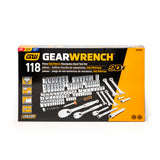 GearWrench 83001D 118 Pc. 1/4", 3/8" & 1/2" Drive 6 & 12 Point Standard & Deep SAE/Metric Mechanics Tool Set - 8