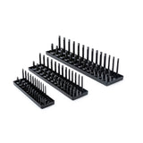 GearWrench 83118 3-Piece 1/4", 3/8" & 1/2" Drive Black SAE Socket Storage Tray Set