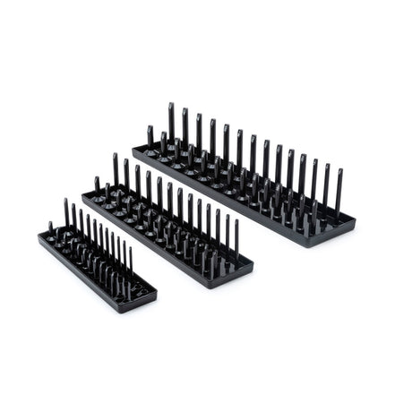 GearWrench 83118 3-Piece 1/4", 3/8" & 1/2" Drive Black SAE Socket Storage Tray Set