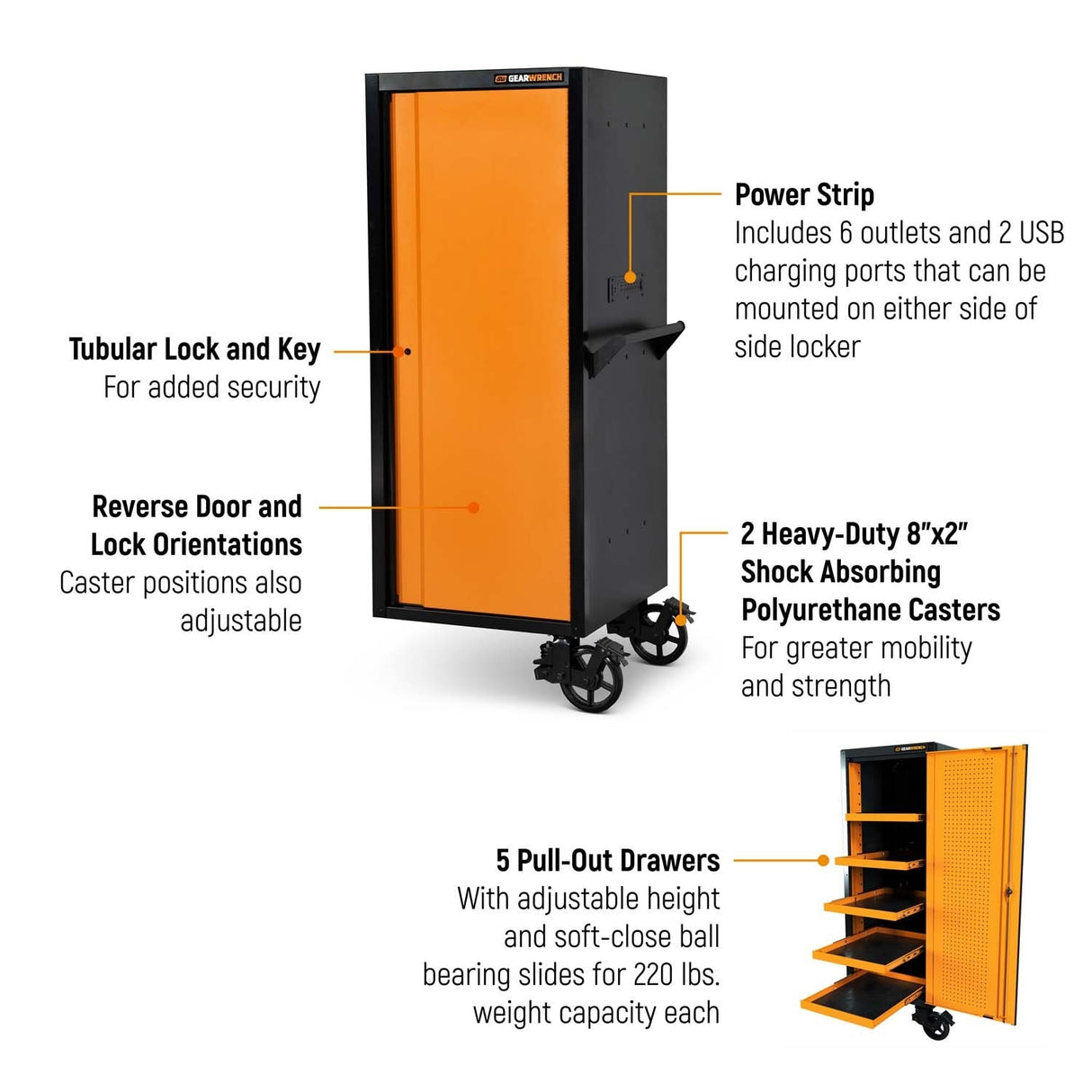 GearWrench 83238SL 28 in. x 30 in. Side Locker for Professional Mobile Workbench System - 2