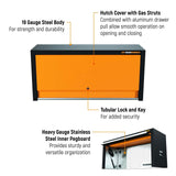 GearWrench 83247HTC 52 Inch Top Mount Hutch for Rolling Tool Cabinet with Stainless Steel Pegboard 51.67 in W x 17.9 in D x 24 in H - 2