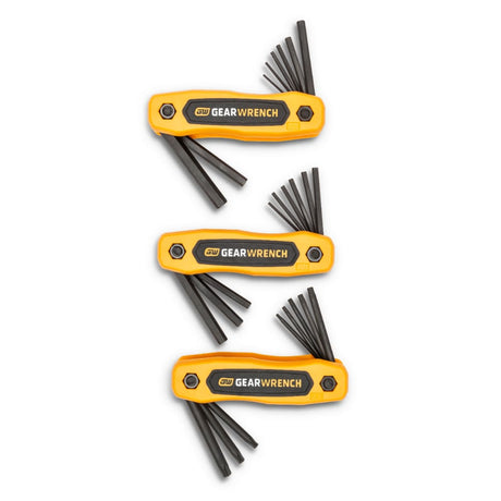 GearWrench 83512 25 Piece SAE/Metric/Torx Folding Hex Key Set - Fold Up Hex Key Set with Dual Material Handle and Alloy Steel Keys