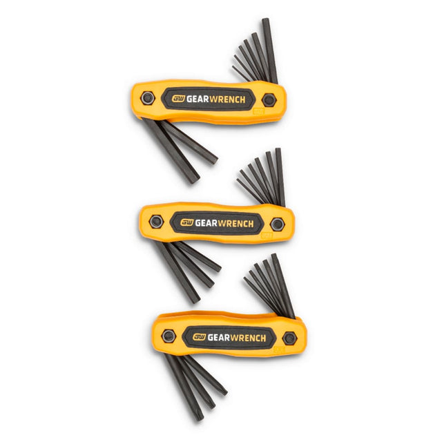 GearWrench 83512 25 Piece SAE/Metric/Torx Folding Hex Key Set - Fold Up Hex Key Set with Dual Material Handle and Alloy Steel Keys