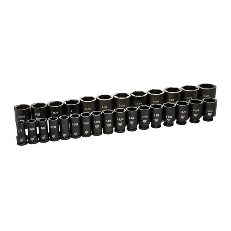 GearWrench 84037 29 Piece 3/4" Drive 6 Point Deep SAE Impact Socket Set