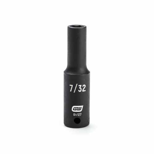 GearWrench 84127 1/4" Drive 6 Point Deep Impact SAE Socket 7/32"